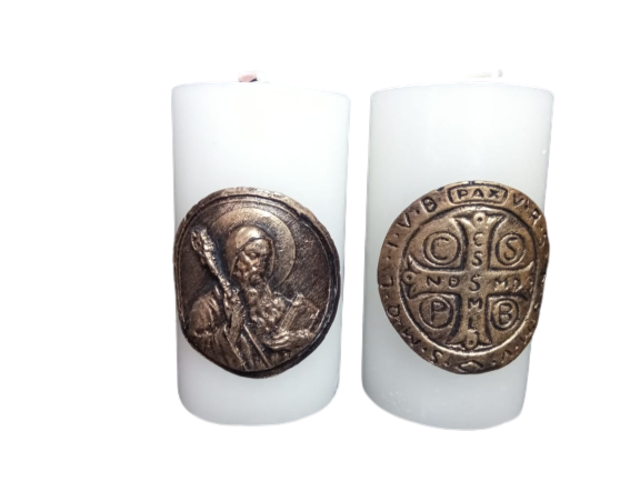 Mini Conjunto De Velas São Bento Abadia Da Ressurreição 9382